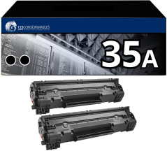 Pack 2 Toners compatible HP 35A noir pour impressions nettes
