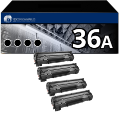 Pack 4 Toners compatible HP 36A noir - Qualité et rendement fiable