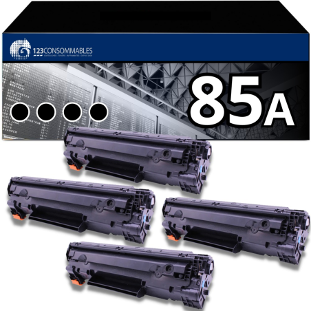 Pack 4 Toners compatible HP 85A noir pour impressions nettes