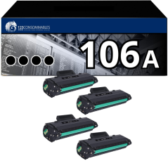 Pack 4 Toners compatibles HP 106A noir pour impressions nettes