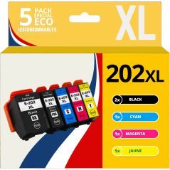 Pack compatible EPSON 202 XL 5 cartouches - Couleurs XL fiables