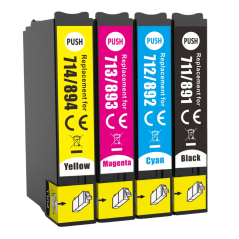 Pack 4 Cartouches compatibles EPSON T0715XL - Couleur XL Durable