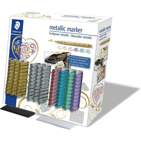 présentoir Staedtler marqueurs métalliques couleurs
