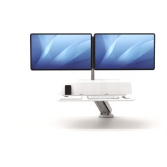 Fellowes Poste de travail double assis-debout Lotus RT blanc, bois rob