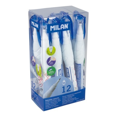Stylo correcteur Milan blanc 7 ml pointe métallique x12