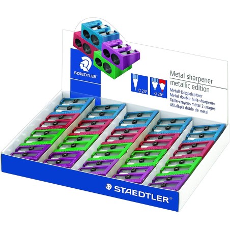 ✅ Présentoir 20 Taille-Crayons Métal Staedtler couleur Surtido en stock