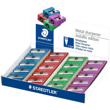 ✅ Présentoir 20 Taille-Crayons Métal Staedtler couleur Plusieurs couleurs en stock