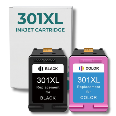 Pack 2 cartouches compatible avec HP 301 XL noir et couleur fiables
