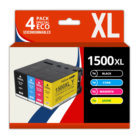 Pack 4 cartouches compatibles CANON PGI1500 XL haute capacité