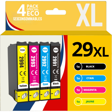 Pack compatible EPSON T29XL, 4 cartouches XL haute capacité