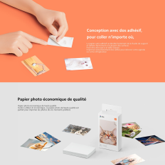 Pack 4 - Papier photographique Xiaomi pour imprimante Mi 20 unités (80