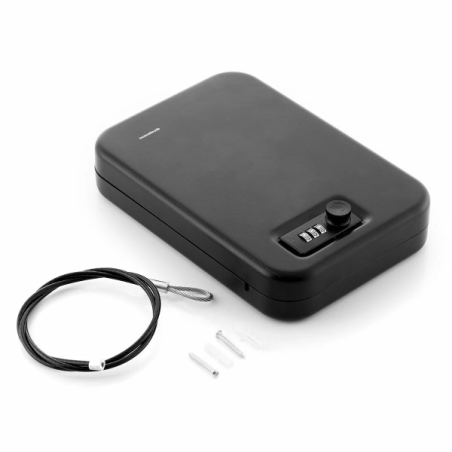 Coffre-fort portable Innovagoods Priseven - Câble en acier - Accessoires inclus - Multifonctionnel - Serrure à combinaison