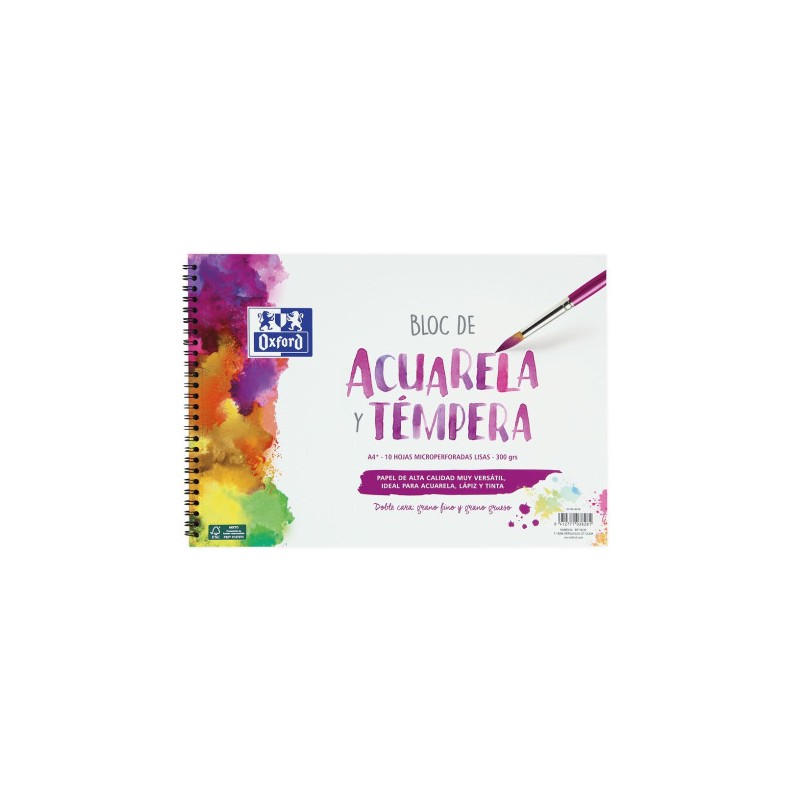 Oxford Lot de 5 Pads Aquarelle A4+, 300gr