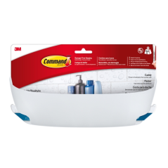 Panier de rangement pour salle de bain Command - Capacité : jusqu'à 3 kg - Comprend 4 bandes adhésives - Blanc