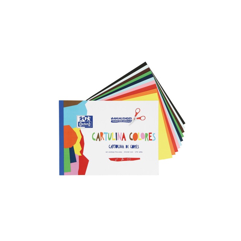 Oxford Lot de 10 Blocs Cartes Colorées A4+