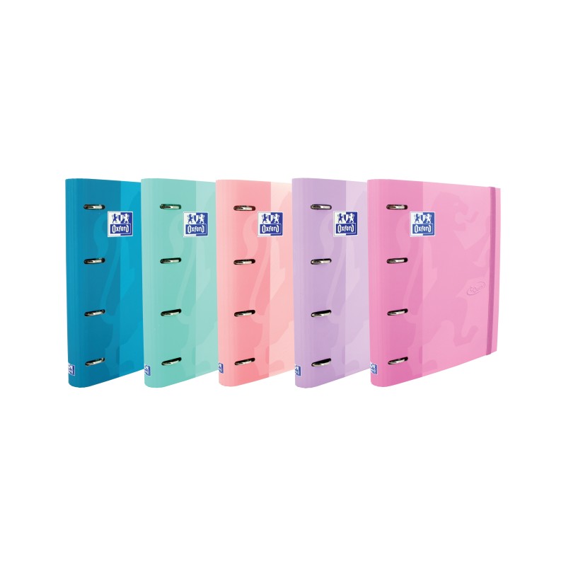 LOT 10 Oxford Classeurs A4+ 4 Anneaux Pastel