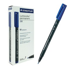 ✅ Staedtler Lumocolor 318 Lot 10 marqueurs couleur bleu en stock
