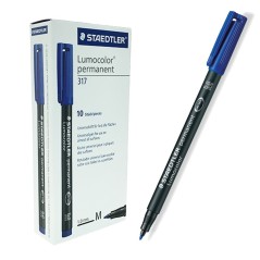 ✅ Staedtler Lumocolor 317 Lot 10 marqueurs couleur bleu en stock