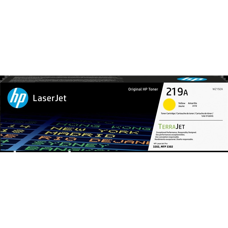 Cartouche de toner jaune authentique HP W2192A - 219A Cartouche de toner jaune authentique HP W2192A - 219A