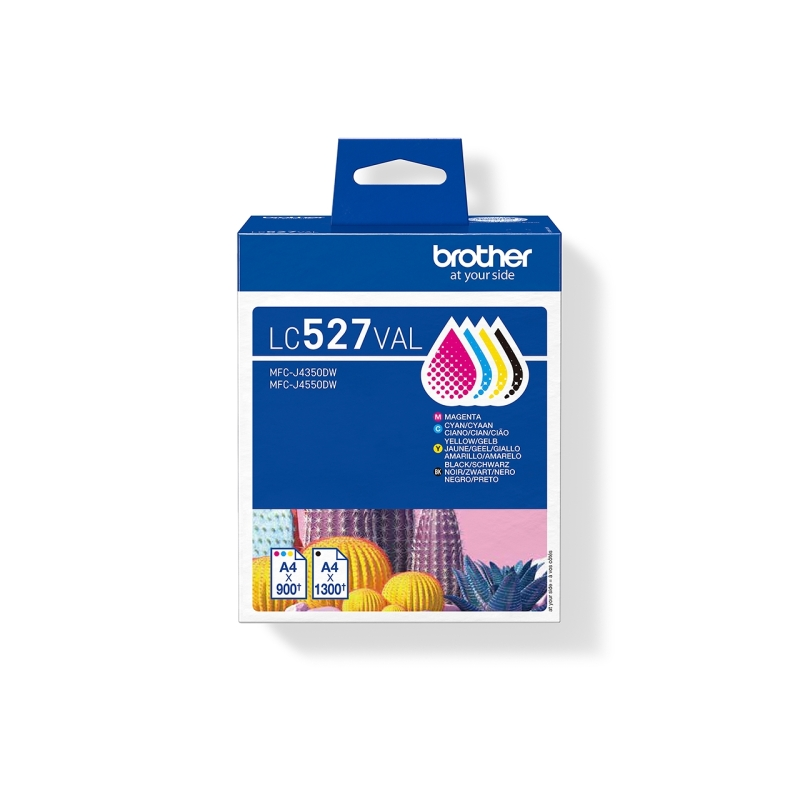 Brother LC527VAL pack de 4 cartouches d’encre (noir/cyan/magenta/jaune) (LC-527VAL)