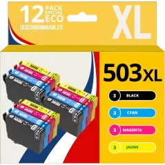 Pack compatible avec EPSON 503 XL, 12 cartouches