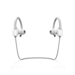 Écouteurs Bluetooth sport blancs micro