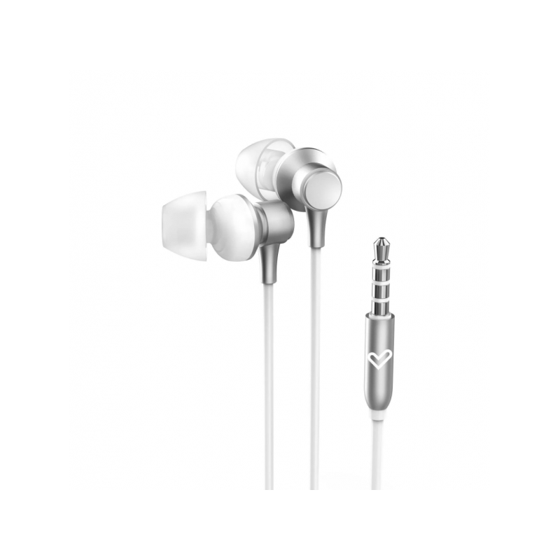 Casque filaire avec micro et volume, blanc Casque filaire avec micro et volume, blanc