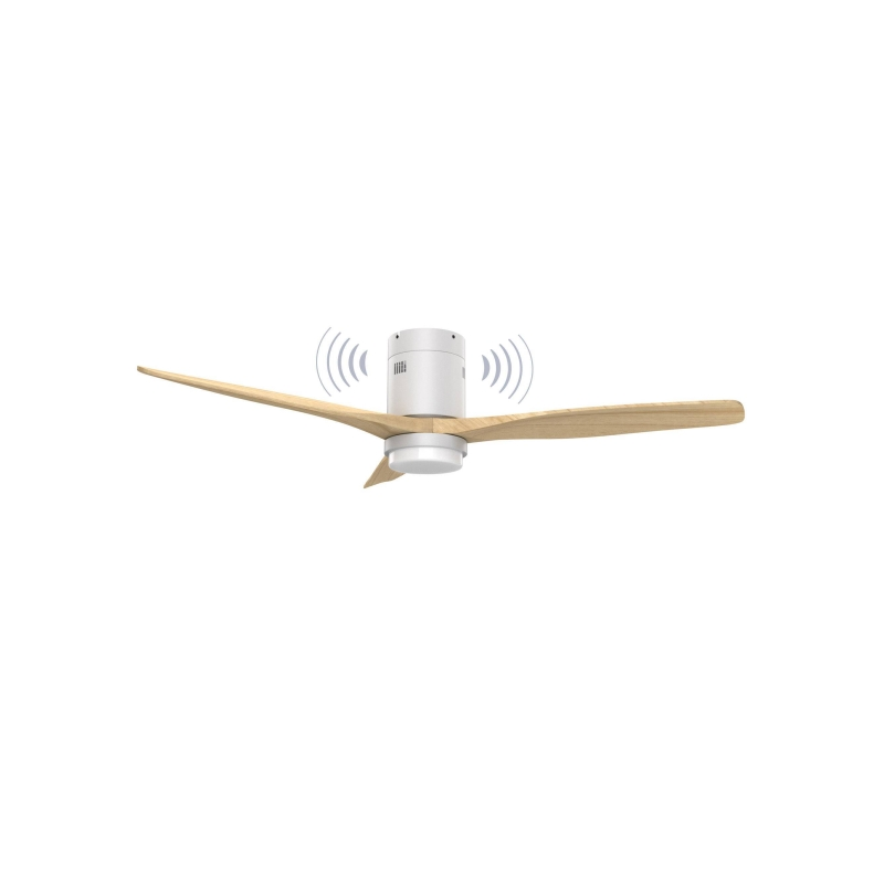 Ventilateur de plafond LED avec haut-parleur blanc bois Ventilateur de plafond LED avec haut-parleur blanc bois