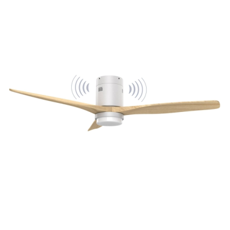 ventilateur plafond LED blanc bois