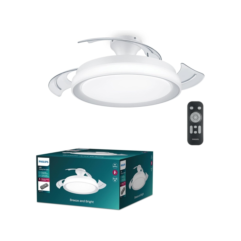 Ventilateur de plafond LED Philips Bliss 35W blanc