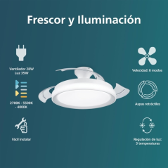 ventilateur plafond LED Philips blanc