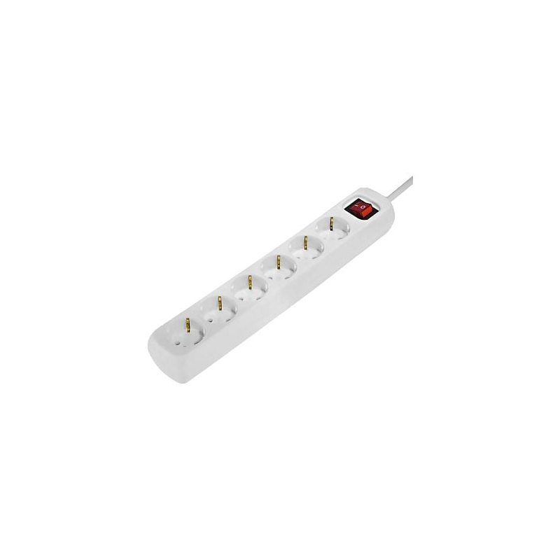 Multiprise Hama 6 prises avec interrupteur blanc câble 1,4 m