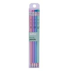 ✅ Lot de 8 crayons graphite HB Apli couleurs pastel couleur Surtido en stock