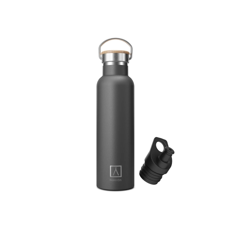 Bouteille isotherme Numada Mibbot 600 ml noire à large ouverture Bouteille isotherme Numada Mibbot 600 ml noire à large ouverture