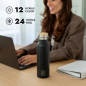 Bouteille isotherme Numada Mibbot 600 ml noire à large ouverture Bouteille isotherme Numada Mibbot 600 ml noire à large ouverture