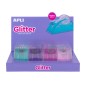 Présentoir porte-rouleau de ruban adhésif Apli Glitter Collection - 19x33mm - 4 porte-rouleaux en méthacrylate pailleté - Lame