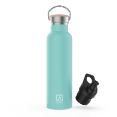 bouteille isotherme menthe avec housse