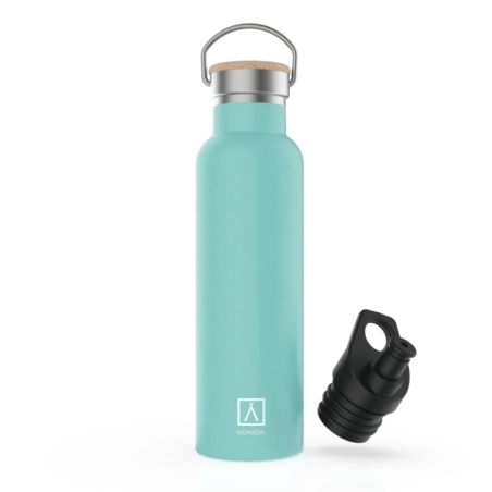 bouteille isotherme menthe avec housse