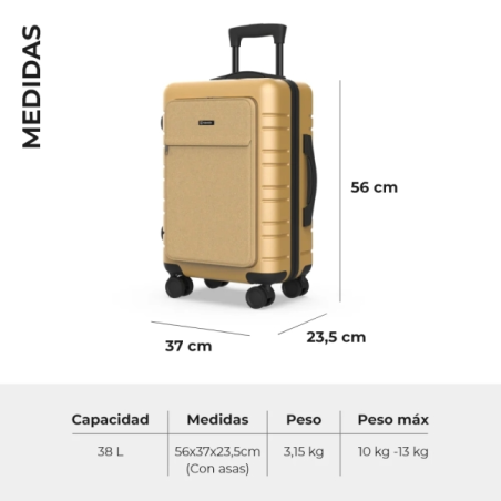 Numada Upfly T21 Valise cabine 20" 38 L Champagne 4 roues