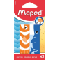 Maped Gomme Animaux Lot de 2 Forme Rectangulaire Couleurs Assorties