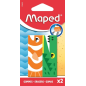 Maped Gomme Animaux Lot de 2 Forme Rectangulaire Couleurs Assorties
