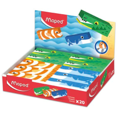 gommes rectangulaires animaux couleurs assorties