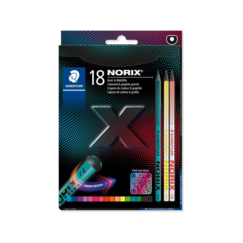 Staedtler Noris 186 — Pack de 16 crayons de couleur + 2 crayons graphite HB