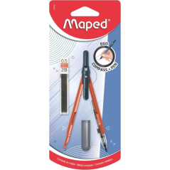 Pack de compas Maped Duo+Pen avec mines assorties