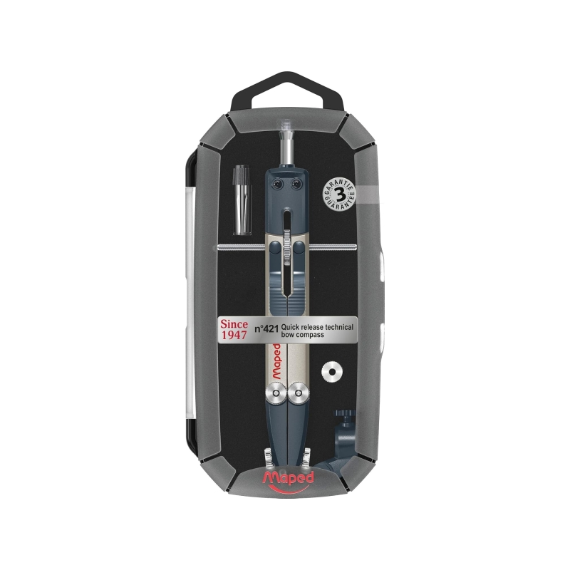 Compas Maped n° 421 Bigotera Rapide métal gris 34 cm avec étui