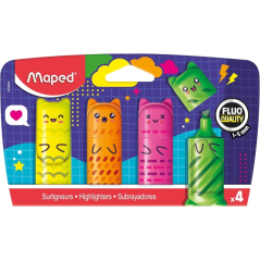 quatre mini surligneurs néon Maped
