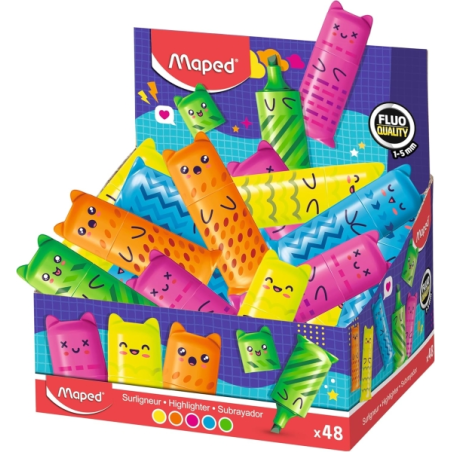 mini marqueurs fluorescents Maped assortis