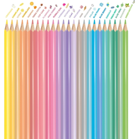 Maped Color’Peps Pastel 24 crayons de couleur triangulaires
