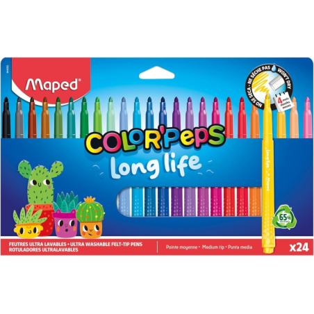boîte 24 feutres Maped Color'Peps