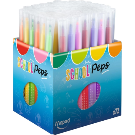 Maped Color'Peps Longlife 72 feutres à pointe moyenne, lavables